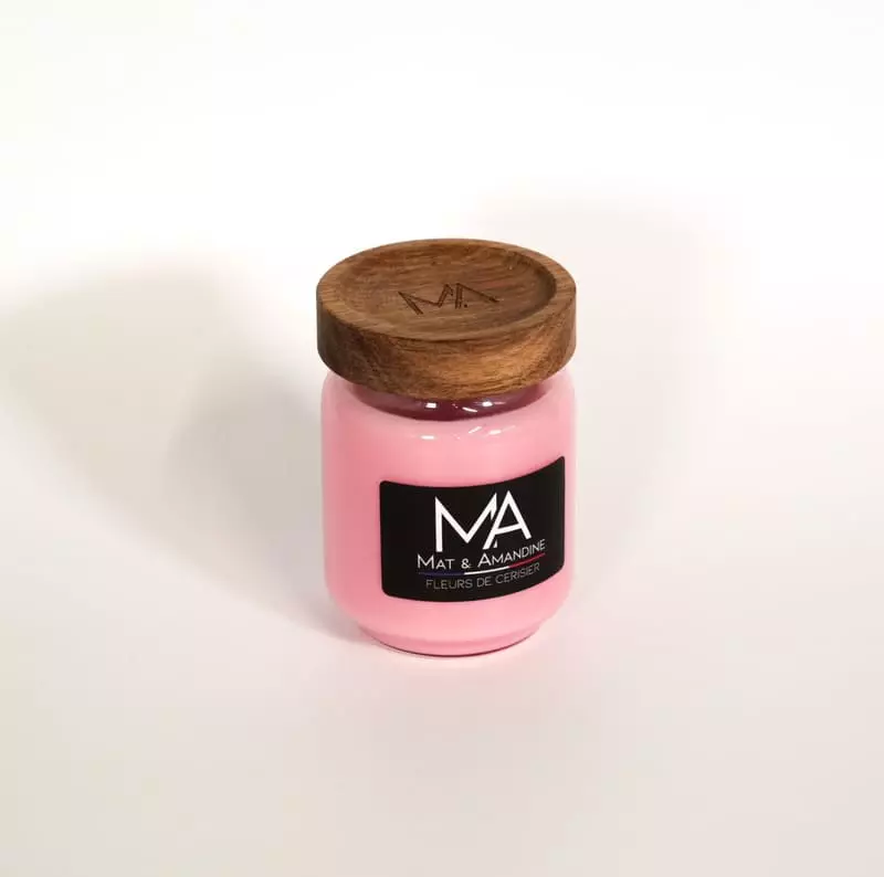 Fleurs de cerisier - Bougie parfumée, Bougie parfumée Fleurs de cerisier, Bougie naturelle parfumée