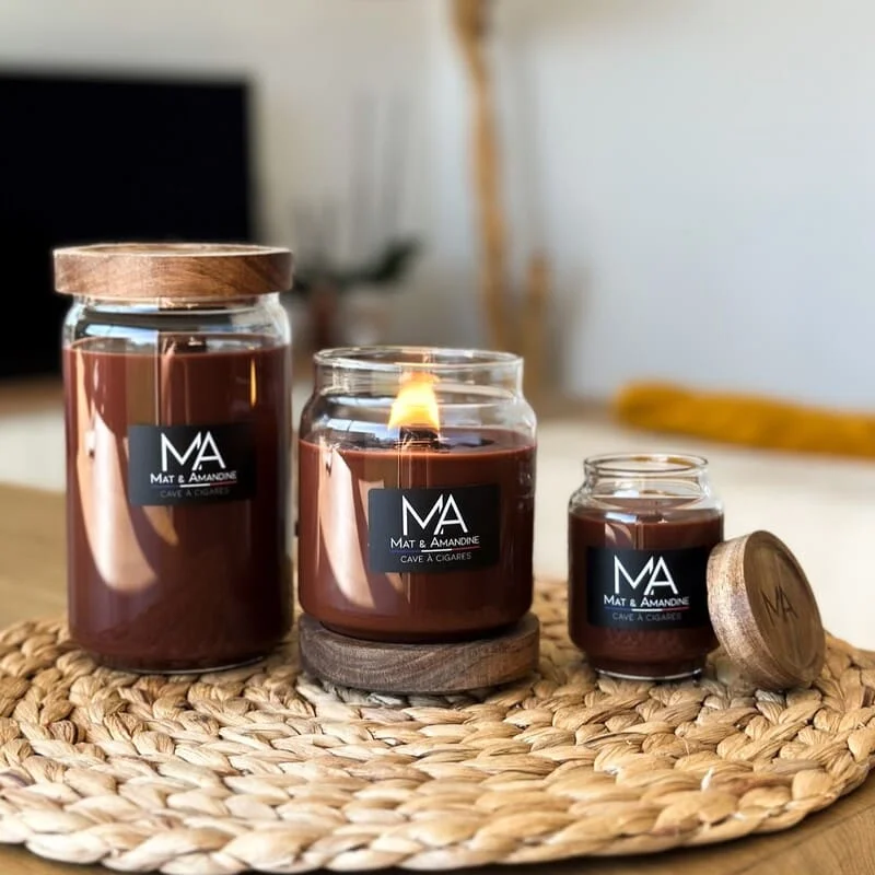 Bougies parfumées Cave à cigares de chez Mat & Amandine